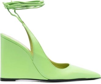 by FAR Groene muiltjes met hoge hak en vierkante neus - Dames - Sleehakken - Groen - 36 EU - Schoenen