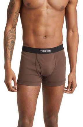 Tom Ford Cotton Stretch Jersey Boxer Briefs in Dark Brown at Nordstrom, Size Xx-Large