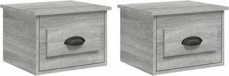 vidaXL Vidaxl - Mesitas de noche de pared 2 uds color gris Sonoma 41,5x36x28 cm