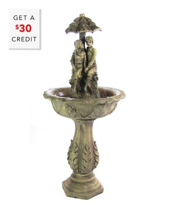 Sunnydaze Solar-On-Demand Lovers Umbrella Outdoor Fountain With Led Lights With $30 Credit
