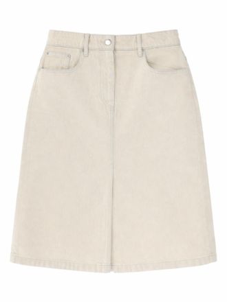 A.P.C. Light Brown Solid Midi Skirt