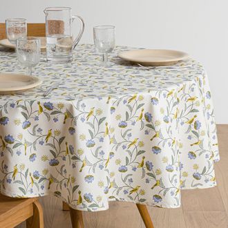 La Redoute Interieurs Rond tafelkleed met opdruk, zacht gecoat katoen, LANZANA