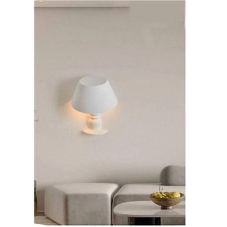 Trade Shop Trade Shop Traesio - Trade Shop - Applique In Gesso A Forma Lume A Parete Verniciabile Lumetto Attacco E14 Gs-e84