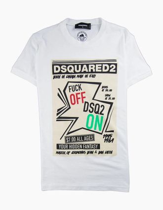 Dsquared2 Mens Dsquared2 Your Hidden Fantasy T-Shirt White - Size: 38