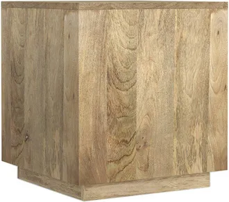 Simpli Home Lockhart Solid Mango Wood 20In Square Contemporary Side Table