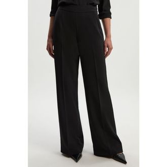 Karen Millen Archive Satin Kickflare Trouser in Black at Nordstrom, Size 10