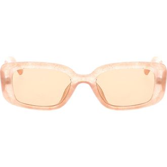 Roxy 51mm Slim Rectangle Sunglasses in Pink Marble at Nordstrom Rack