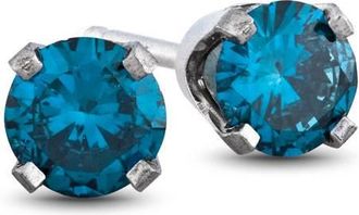 Pompeii3 1/4ct Blue Diamond Studs 14K White Gold