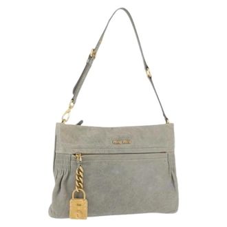 Miu Miu Pre-owned Shoulder Bags, female, Gray, Size: ONE SIZE Pre-owned Shoulder Bag