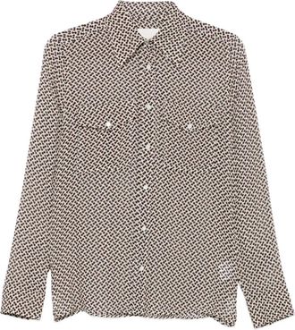 Xacus Camicia con stampa geometrica - Toni neutri