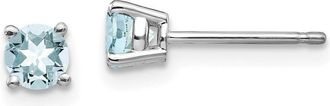Diamond2Deal 14k White Gold Aquamarine Earrings