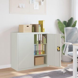 vidaXL Armadio per Ufficio a 2 Ante 90 cm Grigio in Acciaio - Vidaxl