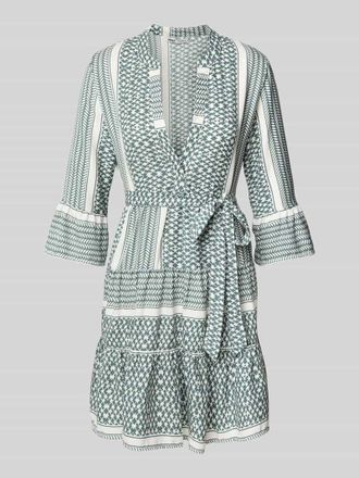 Only Tailliertes Blusenkleid mit Allover-Muster Modell ATHENA in Schilf, Gr&ouml;&szlig;e M