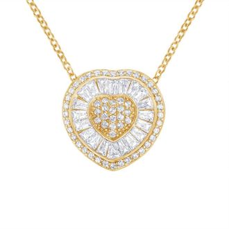 House of Brilliance 10KT Yellow Gold Diamond Heart Pendant Necklace at Nordstrom