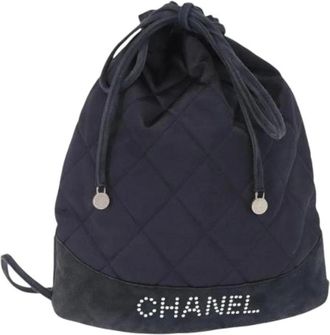 Chanel Pre-owned Bucket Bags, female, Blue, Size: ONE SIZE Pre-owned Satin Bucket Bag
