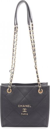 Chanel Black Leather Tote Bag (Pre-Owned)