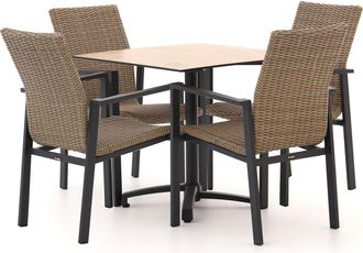 Manifesto Furniture Manifesto Villongo/Canzo 80cm dining tuinset 5-delig stapelbaar inklapbaar