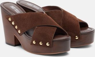 PARIS TEXAS Marisol suede platform mules