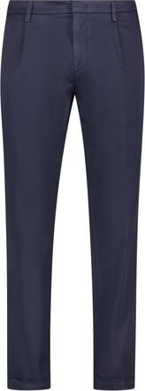 Re-hash Elastische Geplooide Chinos - Heren - Chinos - Blauw - W38 - Katoen - Broeken