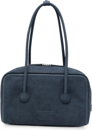 Marge Sherwood Tassen, Dames, Blauw, ONE Size, Leer, Soft Boston Bag