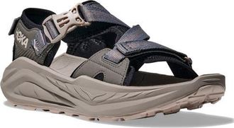 Hoka One One Infini Hike TC Sandal in Black /Cement at Nordstrom, Size 11.5