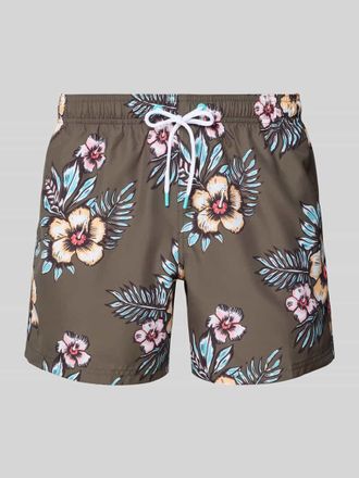 Sundek Badehose mit Ges&auml;&szlig;tasche und Label-Patch in Oliv, Gr&ouml;&szlig;e XXL