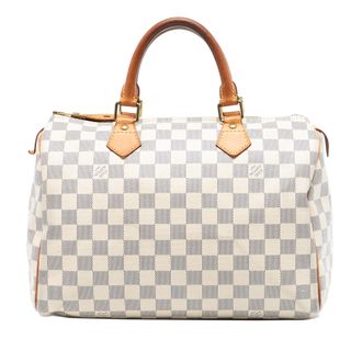Louis Vuitton Pre-owned Womens Damier Azur Speedy 30 - White Textile - One Size