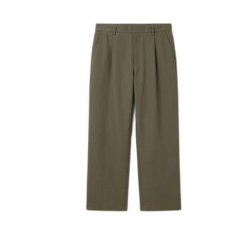 Closed Closed, Wide Trousers, male, Green, Size: W36 Bloomberg Straight-Leg Cotton Trousers