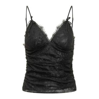 Pinko Sleeveless Tops, female, Black, Size: XS Fragola Top