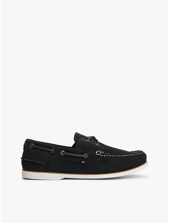 Tommy Hilfiger Mens Suede Boat Shoes - Navy - US 11.5 / EU 45