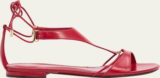 Alexandre Birman Mimi Leather Flat Sandals