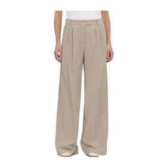 Simple Wide Broeken - Dames - Broeken - Beige - Maat: M