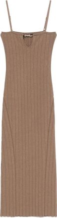 Jacquemus Abito midi La Robe Sierra &agrave; Bretelles - Marrone