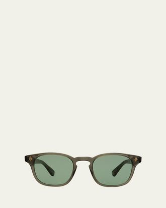 Garrett Leight Mens Ace Acetate Square Sunglasses