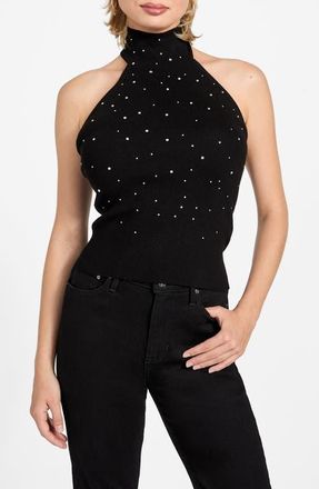 Guess Minara Turtleneck Halter Sweater in Jet Black at Nordstrom, Size X-Small