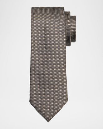 Ermenegildo Zegna Mens Micro-Neat Silk Tie