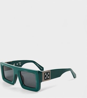 Off-white Mens Unisex Square Sunglasses, Square Design - Green Dark Grey - Size: ONE size