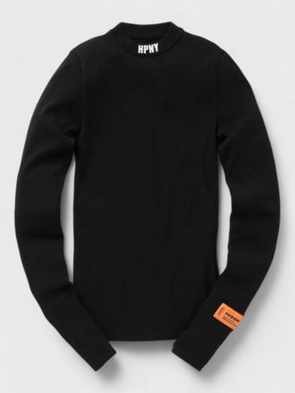 Heron Preston Womens HPNY Embroidery Knit Crewneck Black - Size X-Small