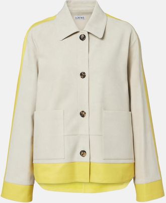 Loewe Leather-trimmed suede jacket