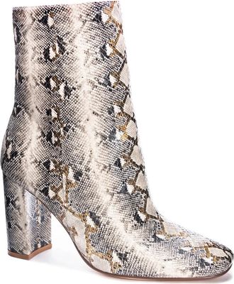 Chinese Laundry Chinese Laundry Kind Boot Womens Beige Snake Print Square Toe Bootie JOBB1004