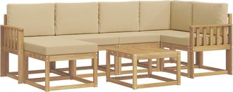 vidaXL Conjunto De Sof&aacute;s De Exterior 7 Uds. Y Beige Vidaxl