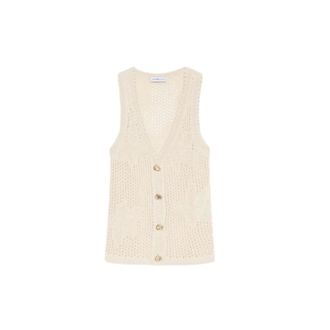 Marella Tops, Dames, Beige, S, Katoen, Mllastice Katoenen Gilet