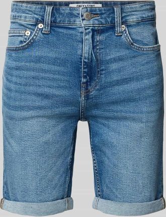 Only & Sons Regular Fit Jeansshorts aus Baumwoll-Mix Modell PLY in Jeansblau, Gr&ouml;&szlig;e XXL