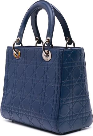 Dior Hobo Bags - 2013 Medium Ultra Matte Calfskin Embossed Cannage - Gr. unisize - in Blau - für Damen
