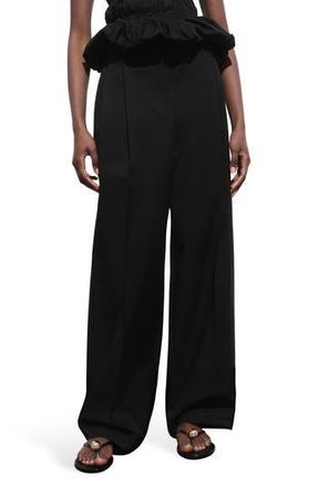 Mango Pleated Wide Leg Pants in Black at Nordstrom Rack, Size 8