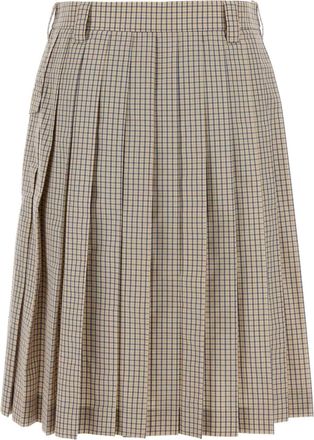 Miu Miu Womens Skirt Beige Recycled Nylon Cotton