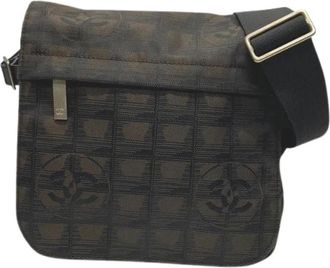 Chanel Pre-owned Cross Body Bags, female, Black, Size: ONE SIZE Pre-owned New Travel Nylon Leather Shoulder Bag