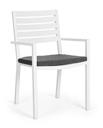 BIZZOTTO Conjunto de 2 sillas de aluminio, blanco