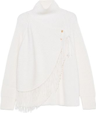 Carven Fringed High-neck Knit
