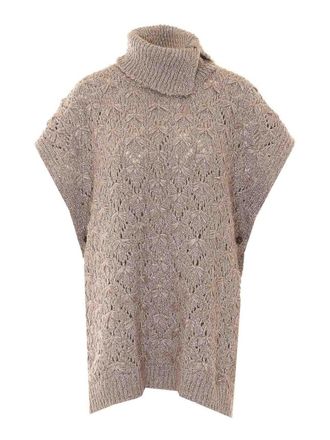 Fabiana Filippi grey knitted poncho